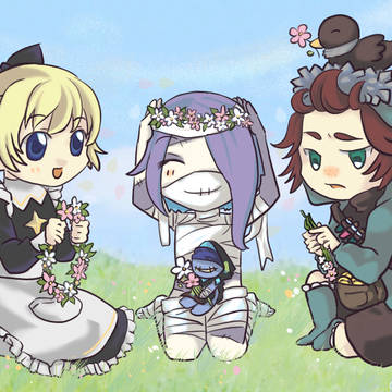 お花畑でほのぼのと🌸🧹👻💰🌸
