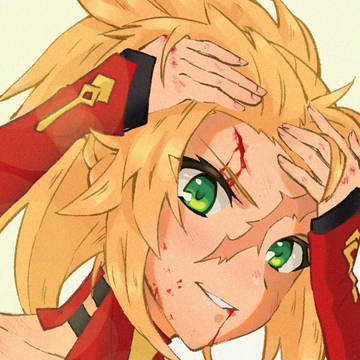 Mordred with a scar.