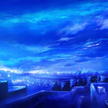 夜明け前の青色
