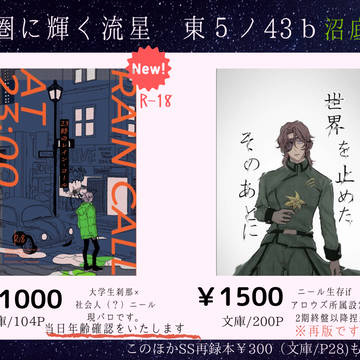 【12/12　成層圏に輝く流星】お品書き