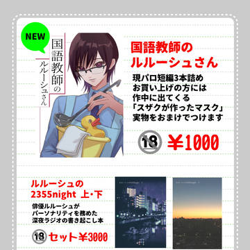 【Inheritor of fate DR2021】おしながき