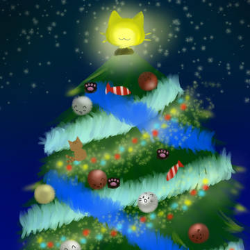 猫のクリスマスツリー
