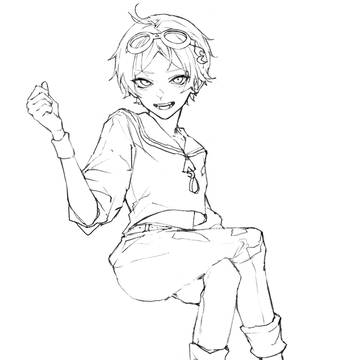 パンダヒーロー線画