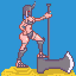 ドット絵練習　 バーバリアンの女戦士