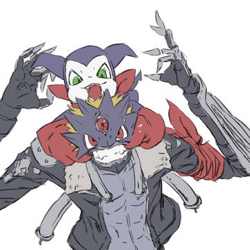 インプモン&ベルゼブモン落書き