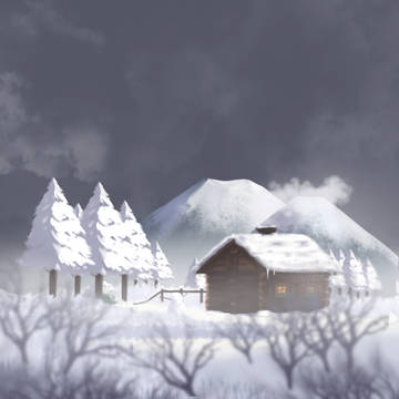 snow hut winter day