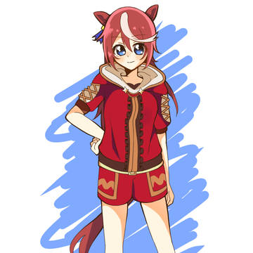 テイオーの赤衣装をパジャマみたいにしてみた