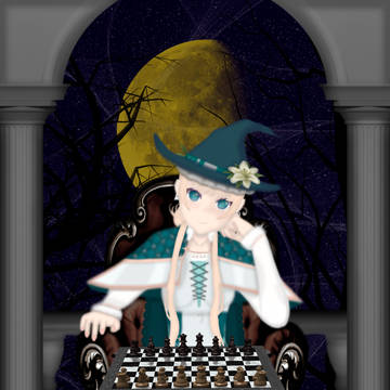 A game of chess with a witch.
