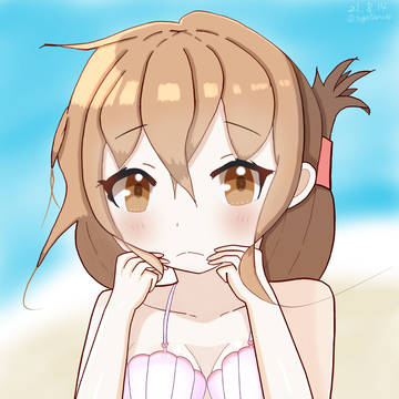 「司令官さん、電の水着…似合いますか？」