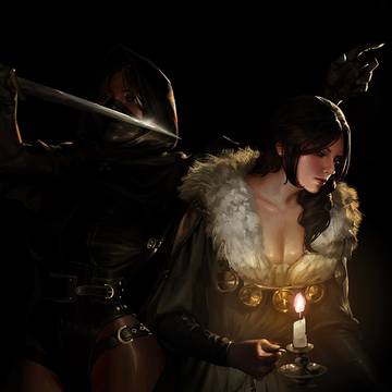 In dark