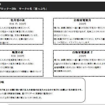 【通販】C99 お品書き