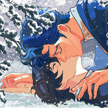 Hot winter kiss