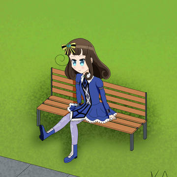 公園で休んでるあろまちゃん!