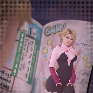 Gwen looking at Gwen
