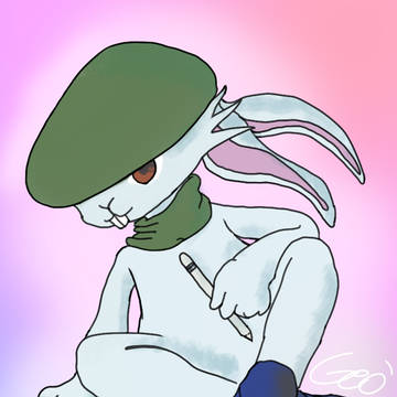 Rabbit drawing on iPad mini