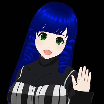 蒼い髪の私服女子 No.01