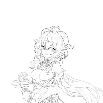 Ganyu lineart
