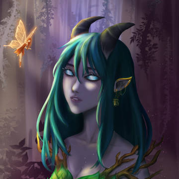 A Horned Faerie and a Nymph
