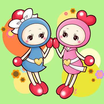レトロ風 ピンクボン＆水ボン