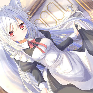 銀髪狐耳メイドちゃん