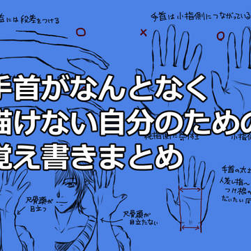 手首がなんとなく描けない自分のための覚え書きまとめ