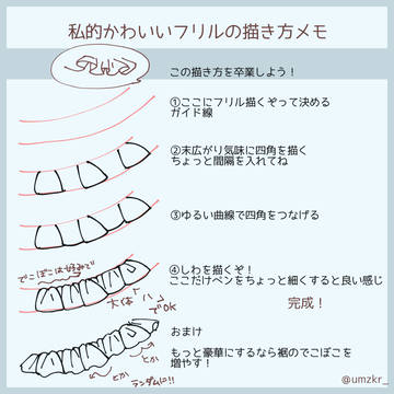 簡単でかわいいフリルの描き方