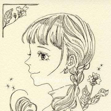 三つ編みと菜の花