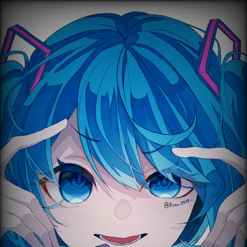 フリー線画 初音ミク
