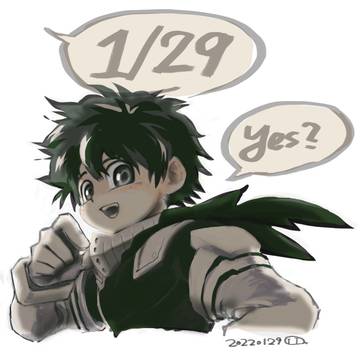 【落書き】0129出久日(^q^)【MHA】