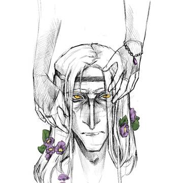 Geralt with violets
