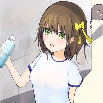 体育の後に水を渡す幼馴染
