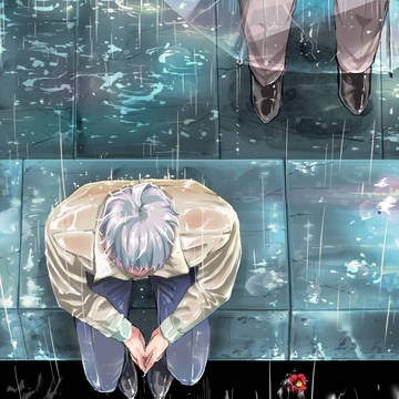 雨、橋の上