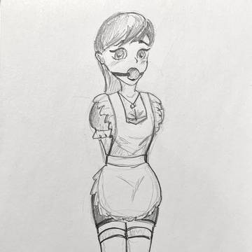 Maid bound and gagged sketch