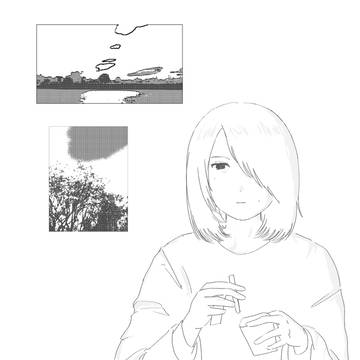 落書き　モノクロ