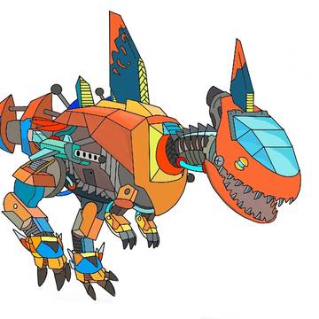 old drawing of a mecha
