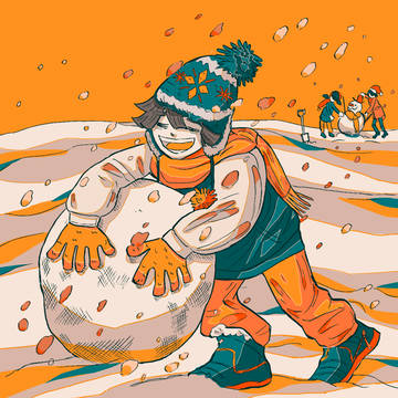 『大玉雪だるま作り⛄️🍊』リメイク版