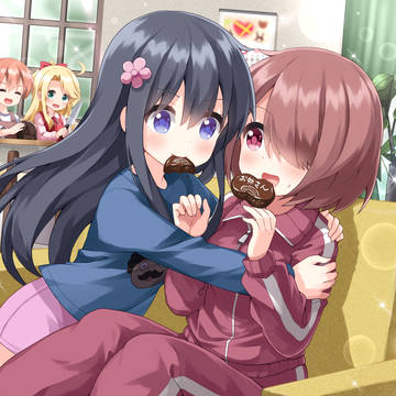 お菓子の前では超人的アクションを見せる花ちゃん