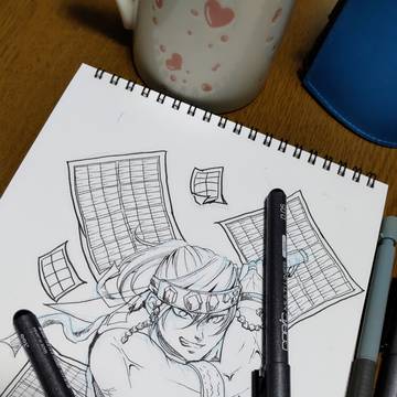 途中…