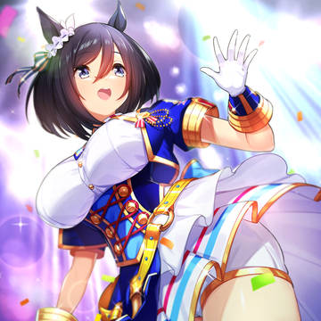 ハーフアニバーサリ衣装のエイシンフラッシュちゃん