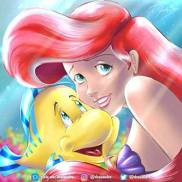 Fanart Ariel and Flounder
