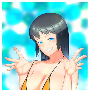 水着を見せつけてくる女の子