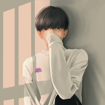 黒髪マッシュ大学生