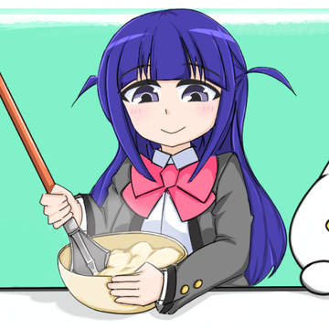 お芋をマッシュするまひる