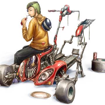 ガレージ　　スチームパンク風ホットロッド