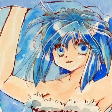 蒼髪の子