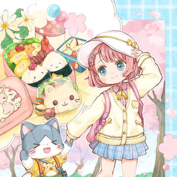 お弁当もって。🌸🍱