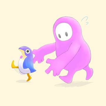 ペンギン捕まえたいお豆さん