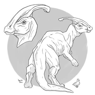 Parasaurolophus sketch