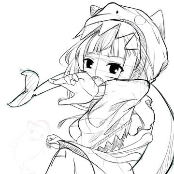 ラフ画「サメちゃん」