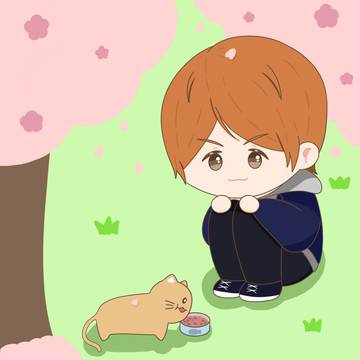 春の杉浦きゅんとねこちゃん